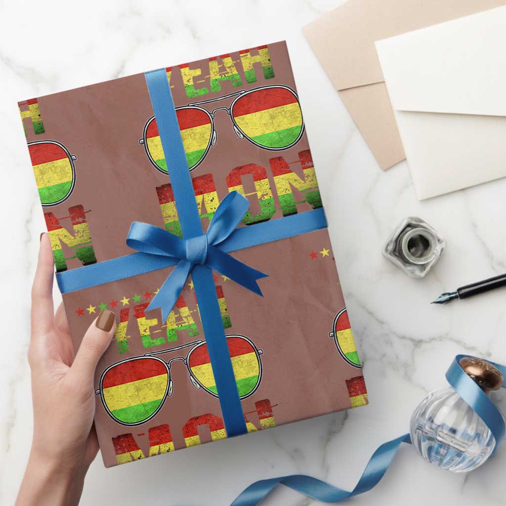 Yeah Mon Jamaican Pride Wrapping Paper Roll Jamaican Vacation Jamaica Reggae Sunglasses - Wonder Print Shop