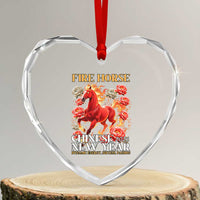 Year of The Fire Horse 2026 Heart Crystal Glass Ornament Chinese New Year Peony Flower - Wonder Print Shop