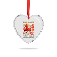 Year of The Fire Horse 2026 Heart Crystal Glass Ornament Chinese New Year Peony Flower - Wonder Print Shop