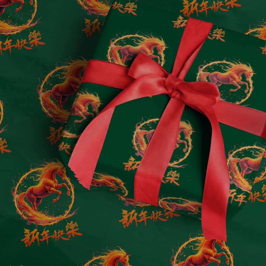 Year of The Fire Horse 2026 Wrapping Paper Roll Chinese Zodiac Lunar New Year - Wonder Print Shop