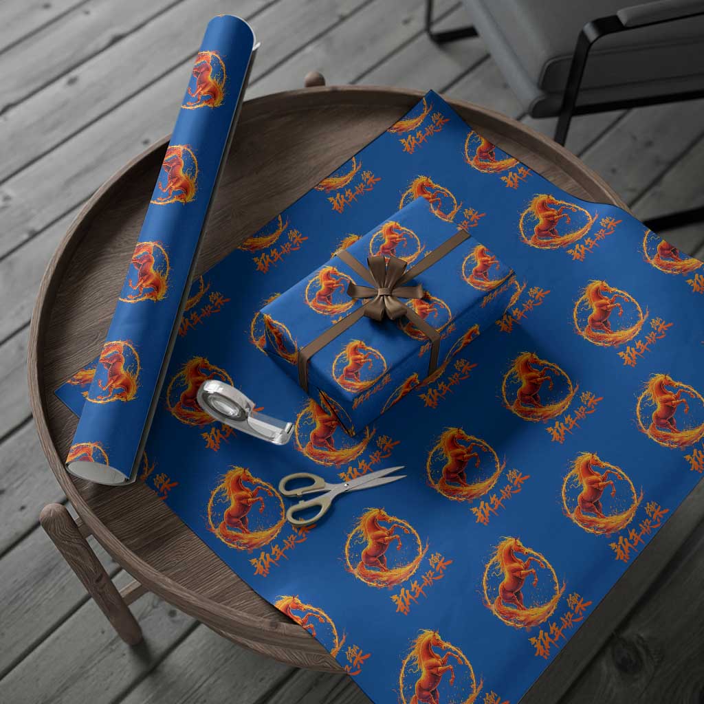 Year of The Fire Horse 2026 Wrapping Paper Roll Chinese Zodiac Lunar New Year - Wonder Print Shop