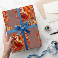 Year of The Fire Horse Wrapping Paper Roll Funny Chinese Zodiac Lunar New Year 2026 - Wonder Print Shop