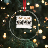Year of The Horse 2026 Crystal Glass Ornament Gallop Of The 8 Horses Lunar New Year