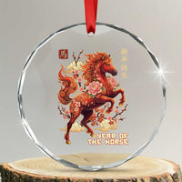 Year of the Horse Chinese New Year Crystal Glass Ornament Floral Zodiac Horse Lunar Festival - Wonder Print Shop