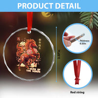 Year of the Horse Chinese New Year Crystal Glass Ornament Floral Zodiac Horse Lunar Festival - Wonder Print Shop