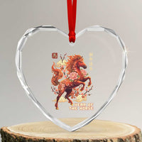 Year of the Horse Chinese New Year Heart Crystal Glass Ornament Floral Zodiac Horse Lunar Festival - Wonder Print Shop