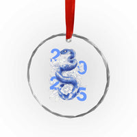 Year Of The Snake 2025 Crystal Glass Ornament Chinese New Year Blue Snake TS09