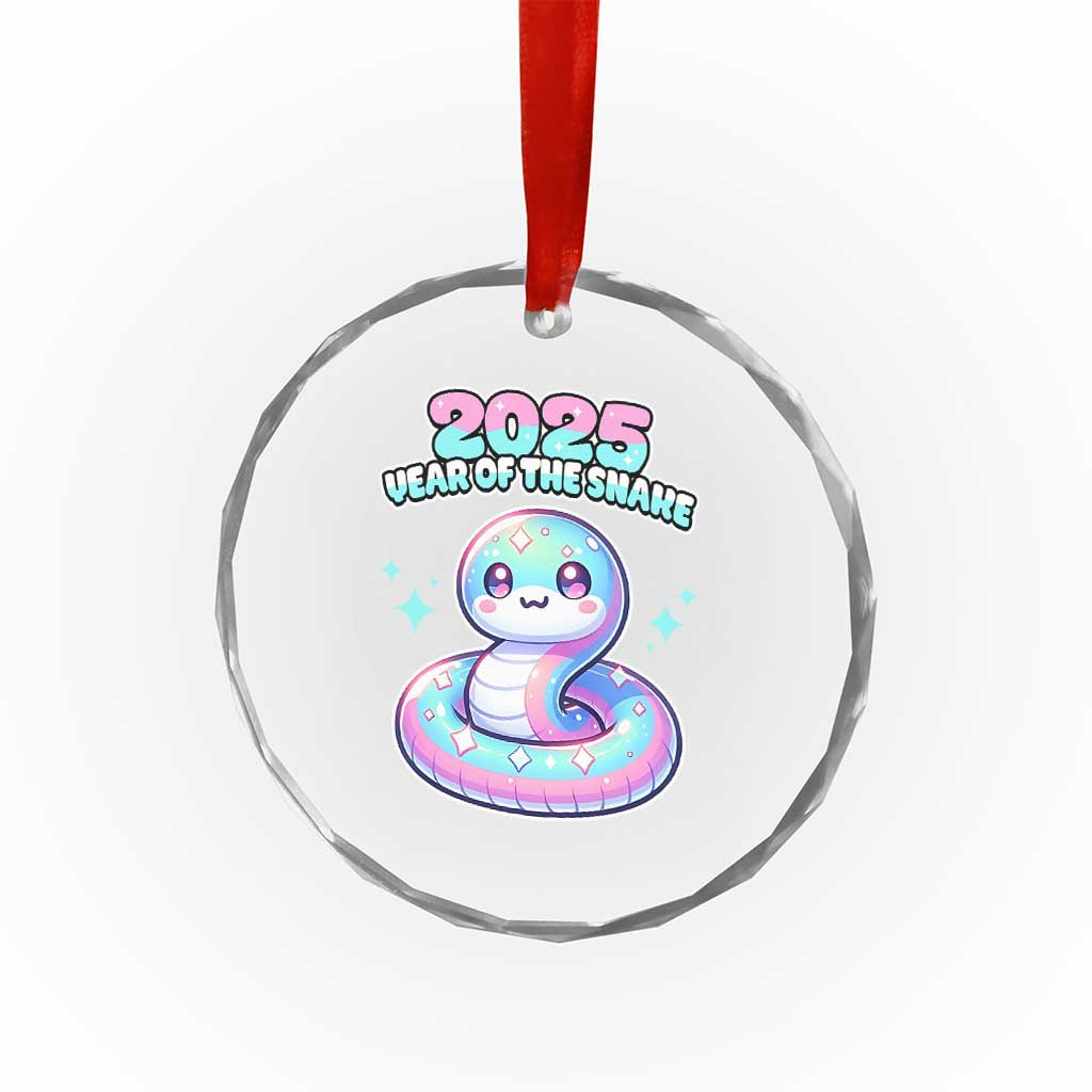 Year Of The Snake 2025 Crystal Glass Ornament Cute Snake Happy New Year TS09