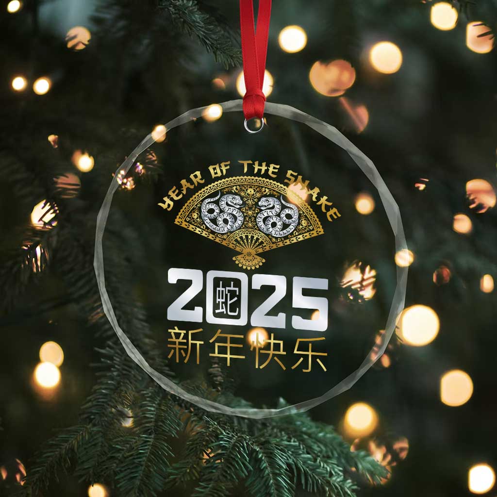 Year Of The Snake 2025 Crystal Glass Ornament Happy New Year Chinese China - Wonder Print Shop