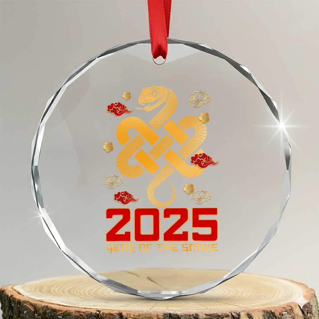 Year Of The Snake 2025 Crystal Glass Ornament Lunar New Year Chinese Traditional TS09