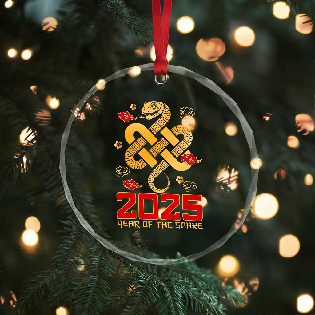 Year Of The Snake 2025 Crystal Glass Ornament Lunar New Year Chinese Traditional TS09