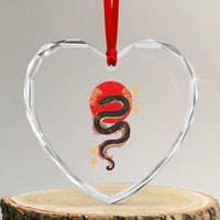 Year Of The Snake 2025 Heart Crystal Glass Ornament Lunar New Year Chinese Snake - Wonder Print Shop