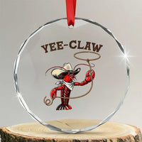 Yee Claw Crystal Glass Ornament Funny Crawfish Cajun Seafood Festival