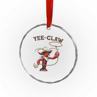 Yee Claw Crystal Glass Ornament Funny Crawfish Cajun Seafood Festival