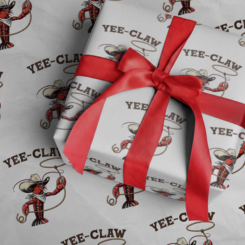 Yee Claw Wrapping Paper Roll Funny Crawfish Cajun Seafood Festival