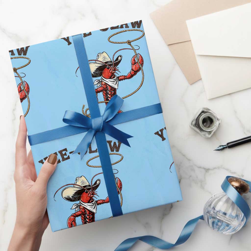 Yee Claw Wrapping Paper Roll Funny Crawfish Cajun Seafood Festival