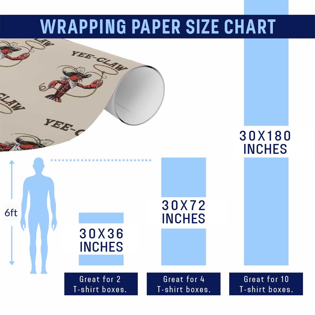 Yee Claw Wrapping Paper Roll Funny Crawfish Cajun Seafood Festival
