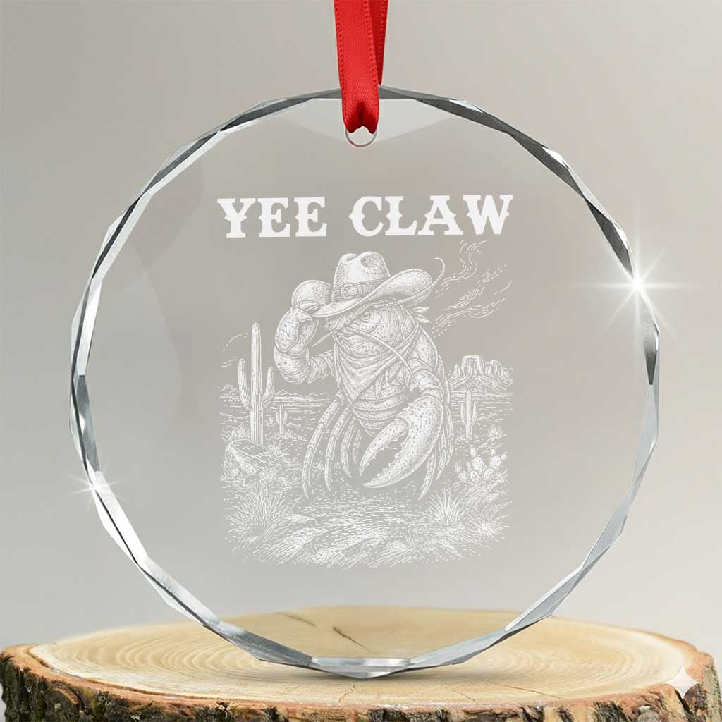 Yee Claw Lobster Crystal Glass Ornament Funny Crawfish Western Meme