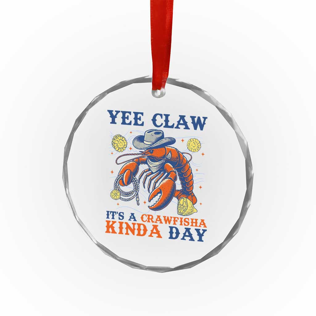 Yee Claw Lobster Crystal Glass Ornament It's a Crawfish Kinda Day Summer Beach Vaction Gift