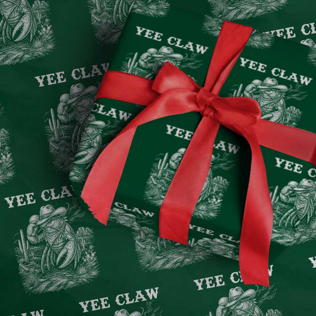 Yee Claw Lobster Wrapping Paper Roll Funny Crawfish Western Meme