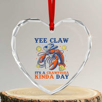 Yee Claw Lobster Heart Crystal Glass Ornament It's a Crawfish Kinda Day Summer Beach Vaction Gift
