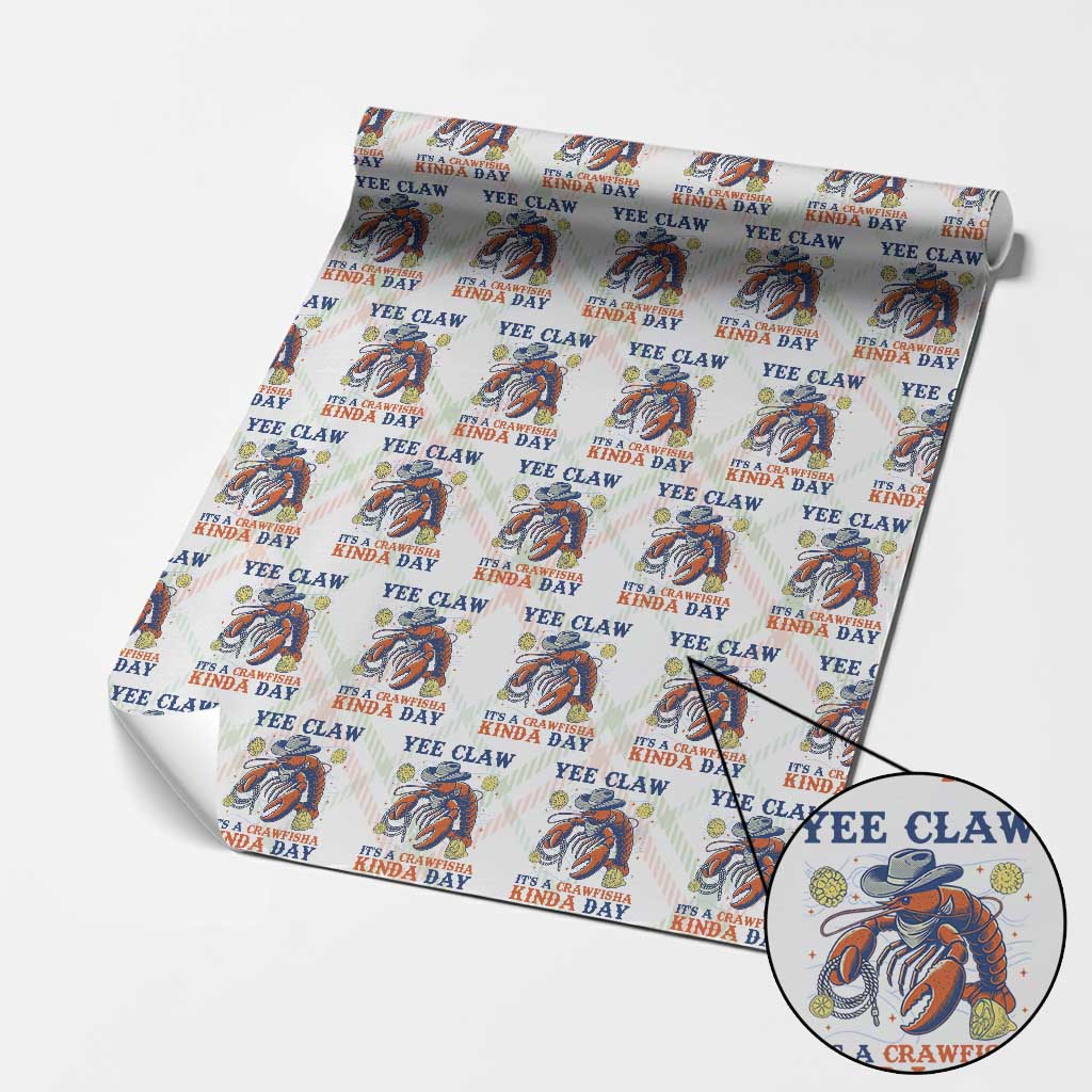 Yee Claw Lobster Wrapping Paper Roll It's a Crawfish Kinda Day Summer Beach Vaction Gift
