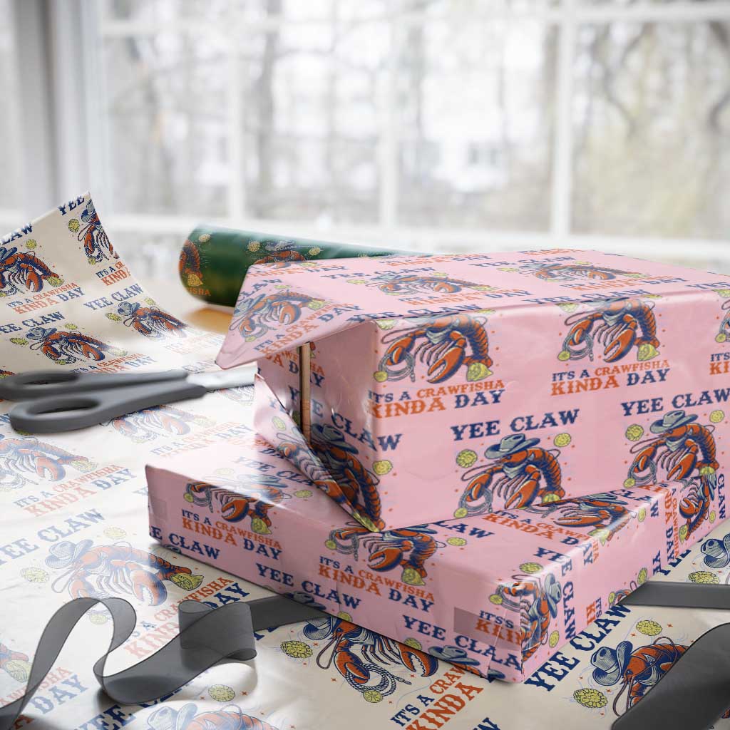 Yee Claw Lobster Wrapping Paper Roll It's a Crawfish Kinda Day Summer Beach Vaction Gift