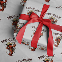 Yee Claw Southern Crawfish Wrapping Paper Roll Funny Seafood Party Graphic