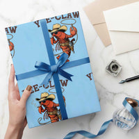 Yee Claw Southern Crawfish Wrapping Paper Roll Funny Seafood Party Graphic