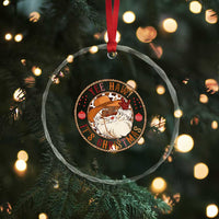 Yee Haw It Is Christmas Crystal Glass Ornament Funny Black Santa Cowboy - Wonder Print Shop