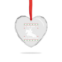 Yee Haw It Is Christmas Heart Crystal Glass Ornament Funny Ugly Xmas Rodeo Gift For Cowgirl - Wonder Print Shop