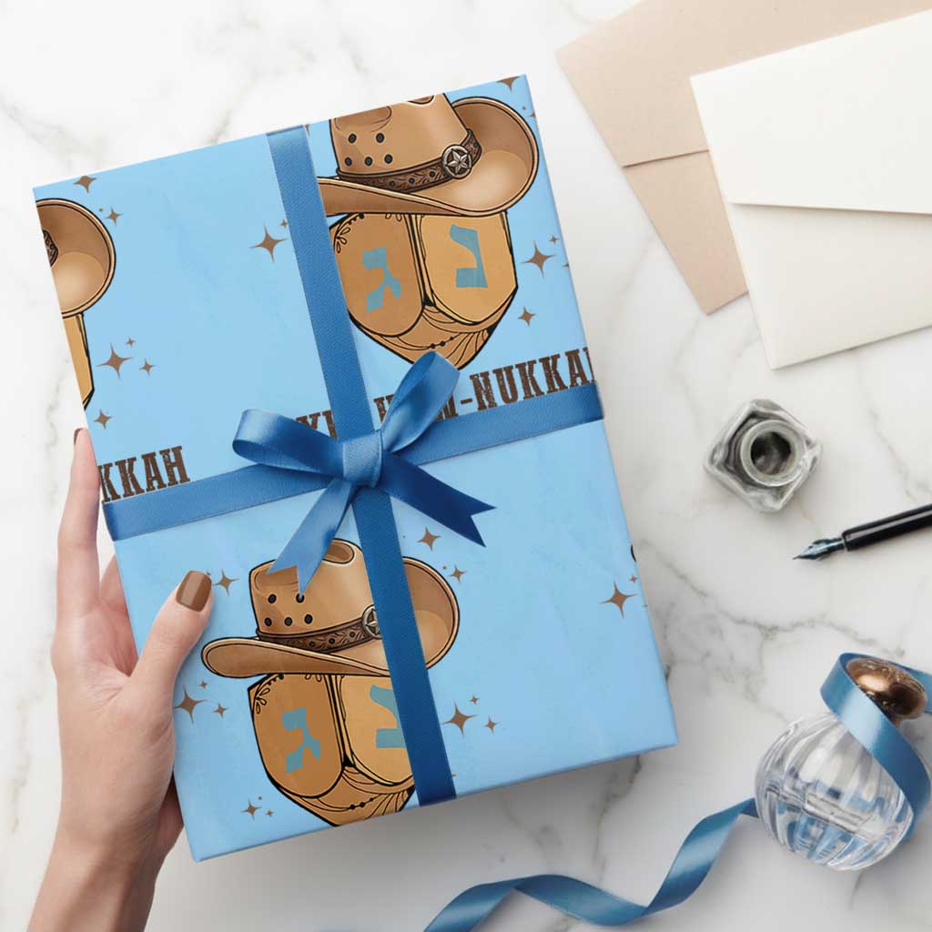Yee Haw Nukkah Wrapping Paper Roll Funny Cowboy Hanukkah - Wonder Print Shop
