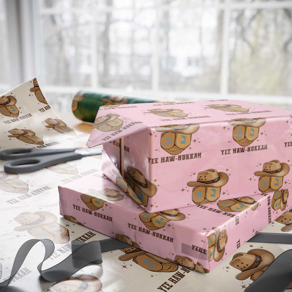 Yee Haw Nukkah Wrapping Paper Roll Funny Cowboy Hanukkah - Wonder Print Shop