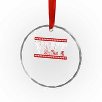 Yeet Funny Wrestling Slang Quote Tribal Art Blood Splatter Crystal Glass Ornament