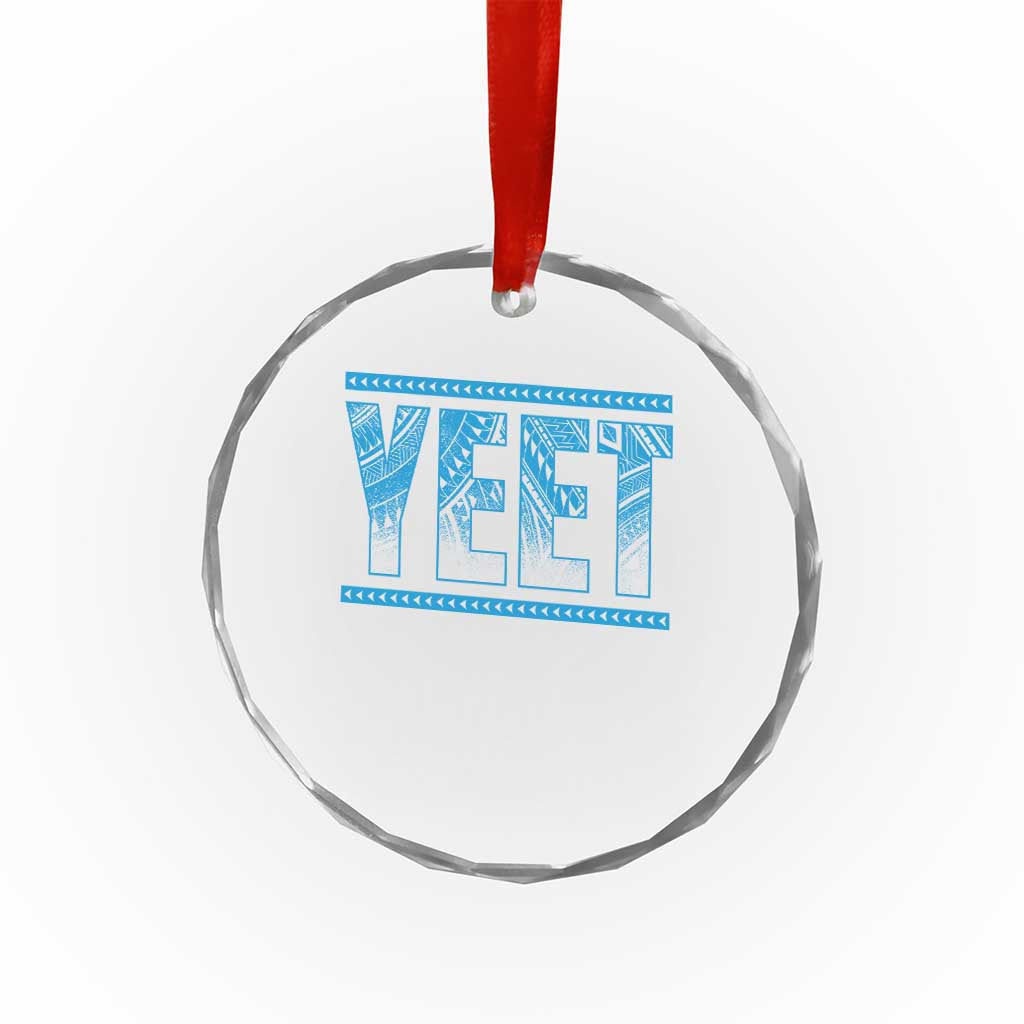 Yeet Funny Wrestling Slang Quote Tribal Art Crystal Glass Ornament