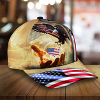 Premium America One Nation Under God, Eagle 3D Hats Blue Personalized