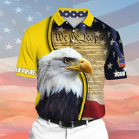 Premium We The People, American Eagle Patriotism 3D Polo Multicolor Personalized - Wonder Print Shop