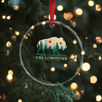 Yellowstone National Park Crystal Glass Ornament Bison Nature Wildlife Outdoor Hiking Camping Forest - Wonder Print Shop