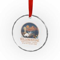 Yellowstone National Park Do Not Pet The Fluffy Cows Crystal Glass Ornament Amusing Bison Encounter Campsite Toss