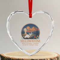 Yellowstone National Park Do Not Pet The Fluffy Cows Heart Crystal Glass Ornament Amusing Bison Encounter Campsite Toss