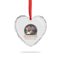 Yellowstone National Park Do Not Pet The Fluffy Cows Heart Crystal Glass Ornament Amusing Bison Encounter Campsite Toss