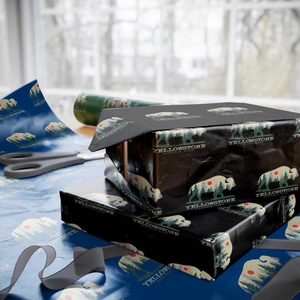 Yellowstone National Park Wrapping Paper Roll Bison Nature Wildlife Outdoor Hiking Camping Forest - Wonder Print Shop