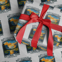 Yellowstone National Park Wrapping Paper Roll Worlds First NP Retro Vintage Graphic - Wonder Print Shop