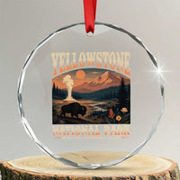 Yellowstone National Park Wyoming Montana Idaho Crystal Glass Ornament Vintage Bison Geyser