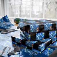 Yeti Cryptid Xmas Wrapping Paper Roll Winter Monster Starry Night Xmas - Wonder Print Shop