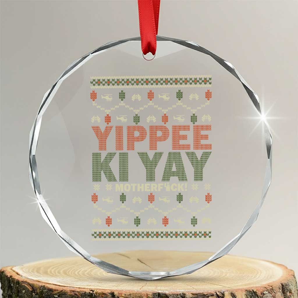 Yippee Ki Yay Crystal Glass Ornament Retro 80's Movie Xmas Gift Ugly Christmas - Wonder Print Shop