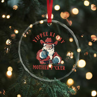 Yippee Ki Yay Mother Fcker Crystal Glass Ornament Funny Santa Gun Christmas - Wonder Print Shop