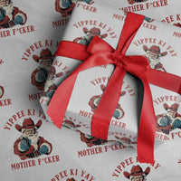 Yippee Ki Yay Mother Fcker Wrapping Paper Roll Funny Santa Gun Christmas - Wonder Print Shop