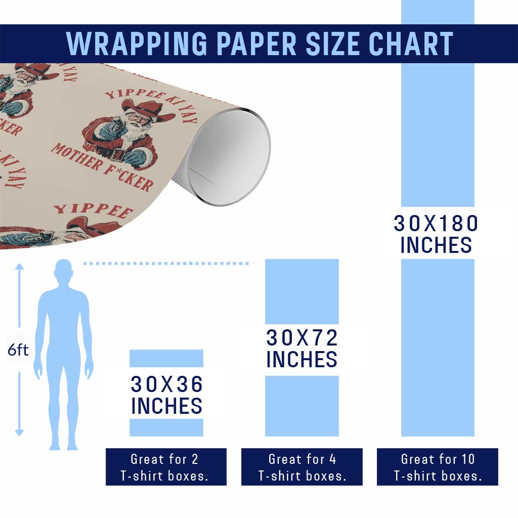 Yippee Ki Yay Mother Fcker Wrapping Paper Roll Funny Santa Gun Christmas - Wonder Print Shop