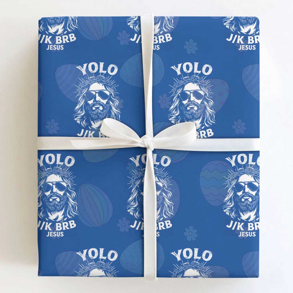 Yolo Jk BRB Jesus Wrapping Paper Roll Funny Easter Ressurection Christians